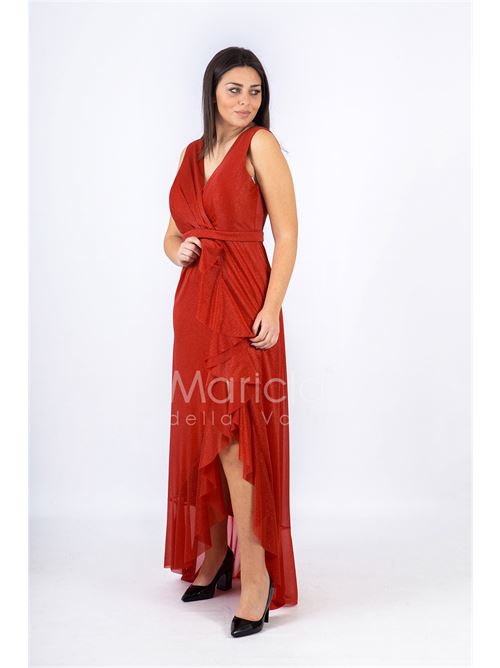 abito con rouche MARICLA ELEGANCE | JC34896ROSSO